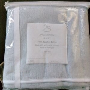 Peacock Alley Egyptian Cotton Blue Baby Blanket